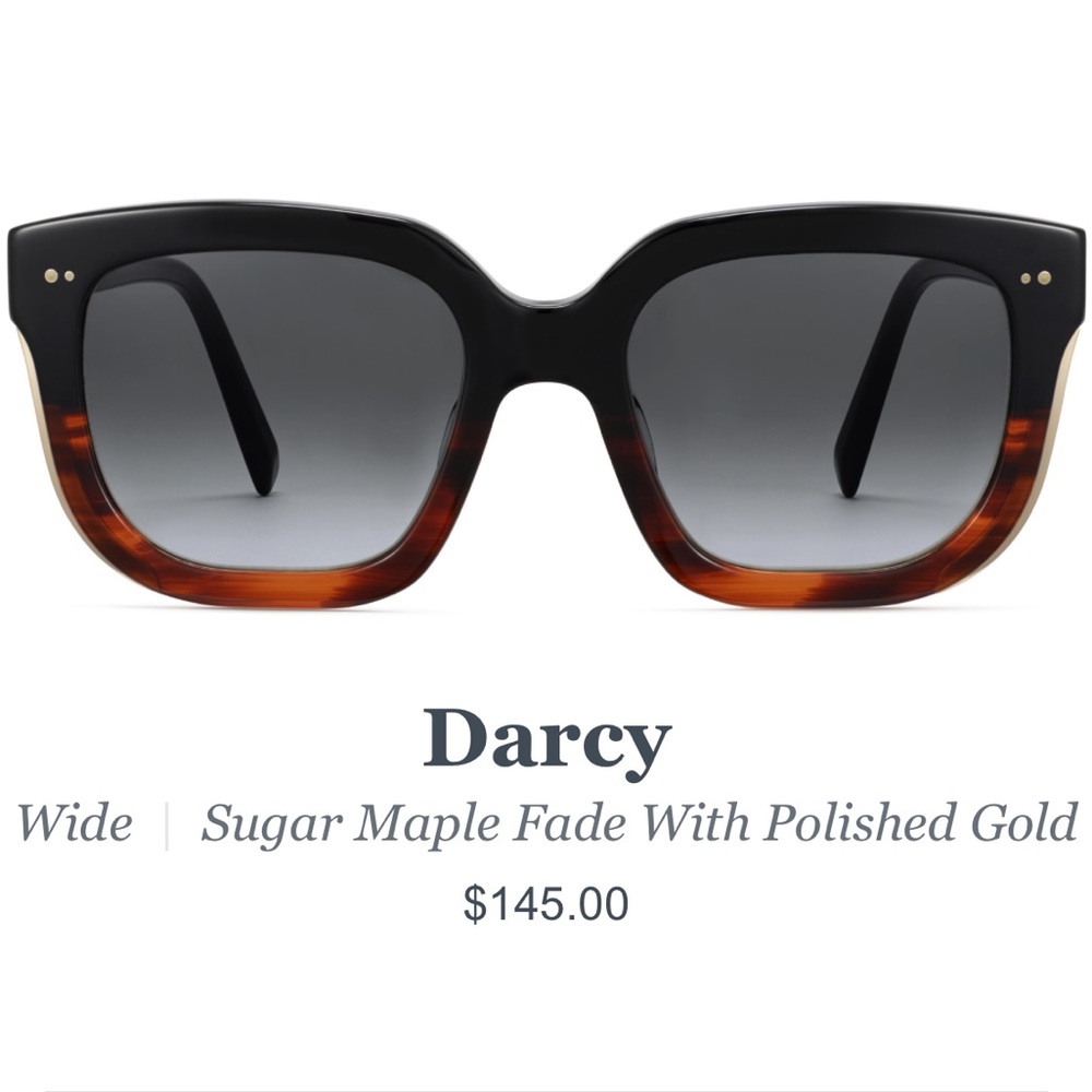 Warby Parker Large Darcy Wide Black and Tortoise Shell Sunglasses BRAND NEW